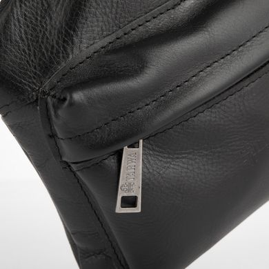 Шкіряна сумка слінг, рюкзак через плече GA-6501-3md бренд TARWA Чорний