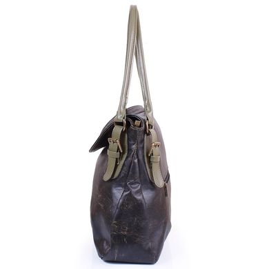 Жіноча сумка з якісного шкірозамінника LASKARA (Ласкарєв) LK10188-black-olive Чорний