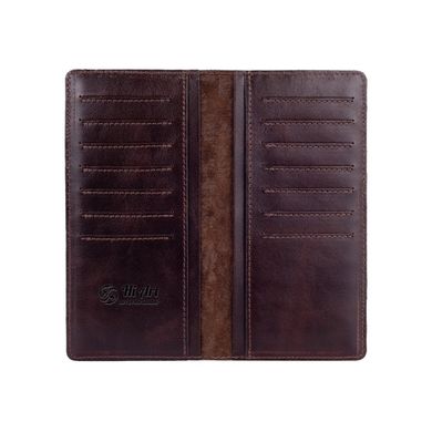 Износостойкий коричневый кожаный бумажник на 14 карт