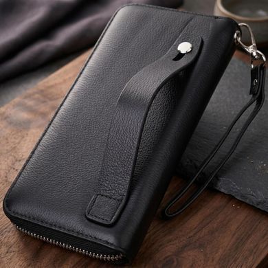 Универсальный кошелек-клатч на одно отделение из натуральной кожи ST Leather 22559 Черный