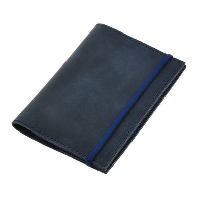 Обкладинка для паспорта 1.0 синя, Нічне небо (шкіра) + блокнотик Blanknote BN-OP-1-nn