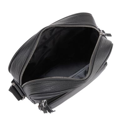 Чоловіча шкіряна сумка через плече чорна Tiding Bag SM8-909A Чорний