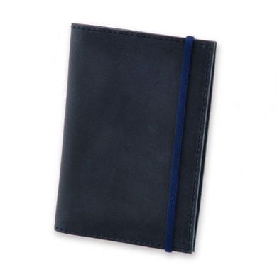 Обложка для паспорта 1.0 синяя, Ночное небо (кожа) + блокнотик Blanknote BN-OP-1-nn