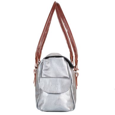Женская кожаная повседневно-дорожная сумка LASKARA (ЛАСКАРА) LK-DM233-silver-brown Серый