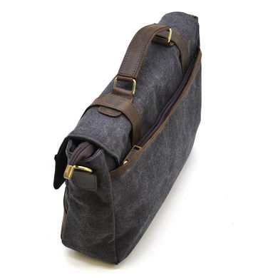 Чоловічий портфель з канвас та кінської шкіри TARWA RGc-3920-3md сіра Коричневий