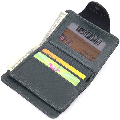 Цікавий жіночий гаманець з натуральної шкіри KARYA 21350 Зелений