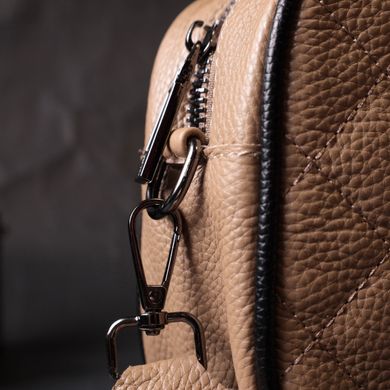 Шкіряна жіноча сумка через плече на одне відділення Vintage 22386 Бежева