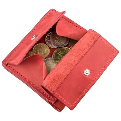 Яскраве шкіряне портмоне унісекс з накладної монетницьою GRANDE PELLE 11224 Червоне