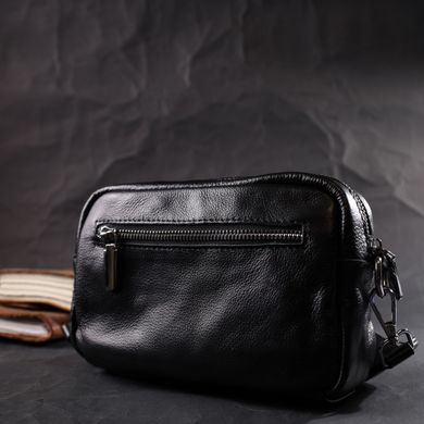 Жіноча сумка з натуральної м'якої шкіри Vintage 22436 Чорна