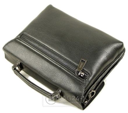 Невеликий шкіряний портфель-барсетка TOFIONNO 00301, Чорний