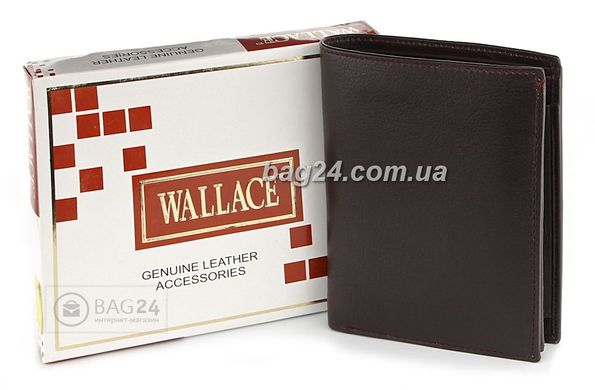 Добротный кожаный мужской кошелек WALLACE, Коричневый