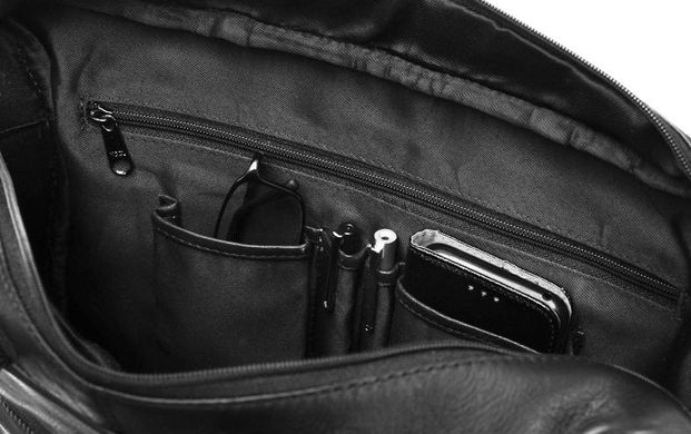 Мужская кожаная сумка с отделом для ноутбука 14 дюймов Always Wild черная