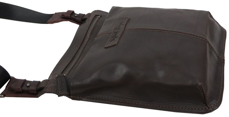 Наплечная мужская кожаная сумка Mykhail Ikhtyar, Украина коричневая