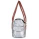 Жіноча шкіряна повсякденно-дорожня сумка LASKARA (Ласкарєв) LK-DM233-silver-brown Сірий