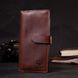 Цікавий вертикальний гаманець із натуральної шкіри GRANDE PELLE 11660 Коричневий