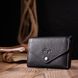 Класичний горизонтальний жіночий гаманець із монетницею з натуральної шкіри KARYA 21071 Чорний