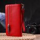 Вместительное женское портмоне клатч из натуральной кожи CANPELLINI 21535 Красное