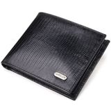 Елегантний гаманець для чоловіків у два складення з натуральної фактурної шкіри CANPELLINI 21587 Чорний фото