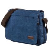 Текстильная сумка для ноутбука 13 дюймов через плечо Vintage 20189 Синяя фото