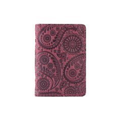 Дизайнерская кожаная обложка-органайзер для ID паспорта и других документов фиолетового цвета, коллекция "Buta Art"