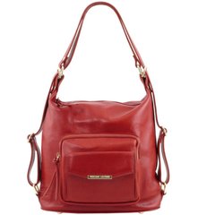 Жіноча шкіряна сумка-рюкзак 2 в 1 Tuscany TL141535 (Червоний)