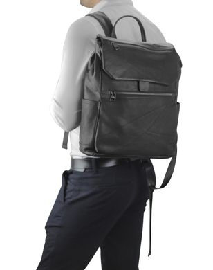 Мужской кожаный рюкзак черный Tiding Bag 303A Черный