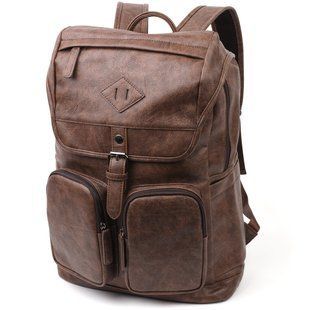 Добротний рюкзак з еко-шкіри Vintage sale_15001 Коричневий