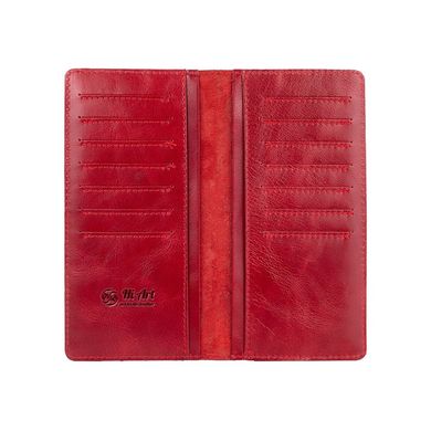 Износостойкий красный кожаный бумажник на 14 карт