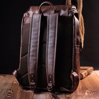 Добротний рюкзак з еко-шкіри Vintage sale_15001 Коричневий