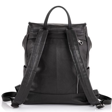 Мужской кожаный рюкзак черный Tiding Bag 303A Черный