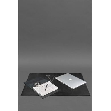 Накладка на стол руководителя - Натуральный кожаный бювар 1.0 Черный Crazy Horse Blanknote BN-BV-1-g-kr