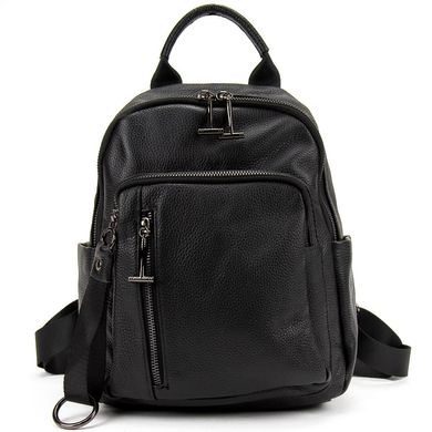 Жіночий шкіряний зручний повсякденний рюкзак Olivia Leather A25F-FL-89206A Чорний