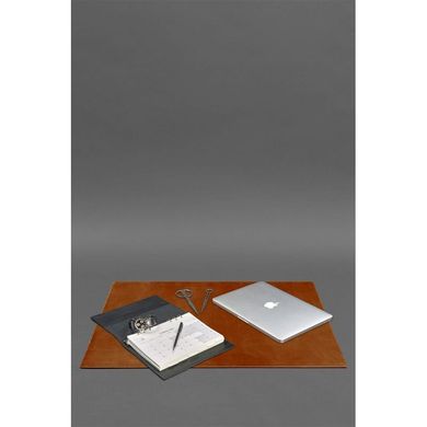 Накладка на стол руководителя - Натуральный кожаный бювар 1.0 Светло-коричневый Crazy Horse Blanknote BN-BV-1-k-kr
