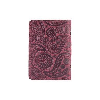 Дизайнерська шкіряна обкладинка-органайзер для ID паспорта та інших документів фіолетового кольору, колекція "Buta Art"