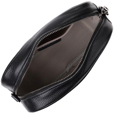 Классическая кожаная женская сумка через плечо на одно отделение Vintage 22387 Черная