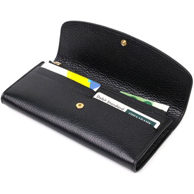 Класичний жіночий гаманець з монетницею на блискавці з натуральної шкіри Tony Bellucci 21966 Чорний