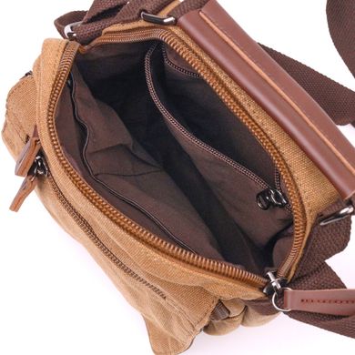 Небольшая мужская сумка из плотного текстиля 21226 Vintage Коричневая