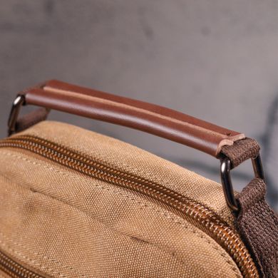 Небольшая мужская сумка из плотного текстиля 21226 Vintage Коричневая