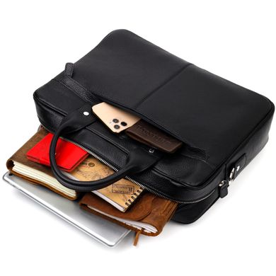 Прочная сумка-портфель из зернистой кожи KARYA 20872 Черный