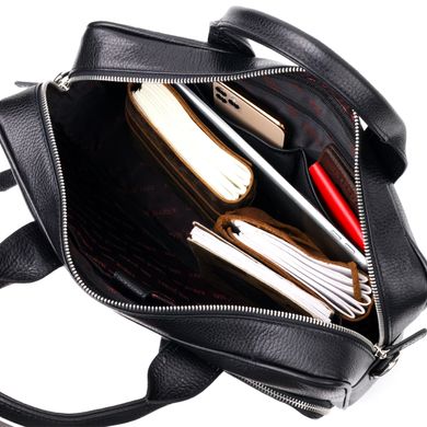 Міцна сумка-портфель із зернистої шкіри KARYA 20872 Чорний
