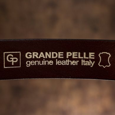 Ремень мужской с классической алюминиевой пряжкой Grande Pelle 11268 Красно-коричневый