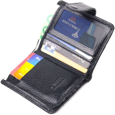 Стильний гаманець із натуральної зернистої шкіри CANPELLINI 21688 Чорний