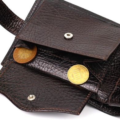 Зручний чоловічий гаманець горизонтального формату з натуральної шкіри Tony Bellucci 22016 Коричневий