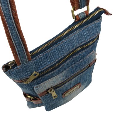 Молодіжна сумка джинсова на плече Fashion jeans bag блакитна