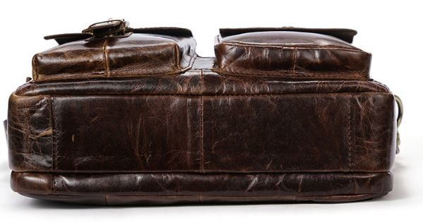 Ділова сумка на плече шкіряна Vintage 14820 Коричнева