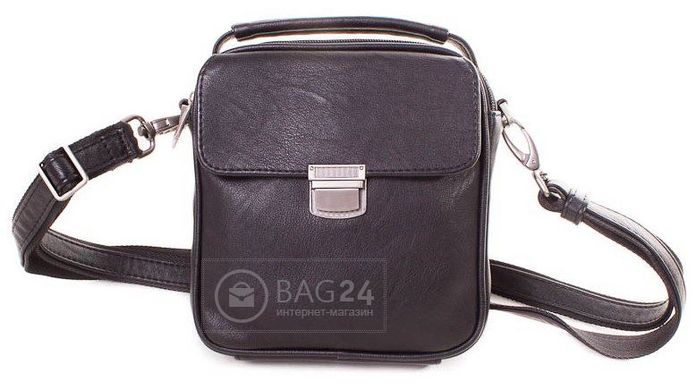 Небольшая мужская сумка из кожзама MIS MISS34122, Черный