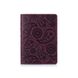 Фіолетова дизайнерська шкіряна обкладинка для паспорта з відділенням для карт, колекція "Buta Art"