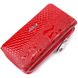 Яркое женское портмоне из лакированной фактурной кожи KARYA 21428 Красный