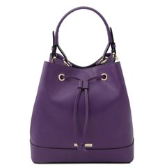 Кожаная женская сумка-ведро Tuscany Minerva TL142145 (Фиолетовый)