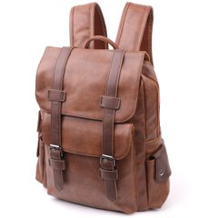 Вместительный рюкзак из эко-кожи под ноутбук Vintage sale_15004 Коричневый
